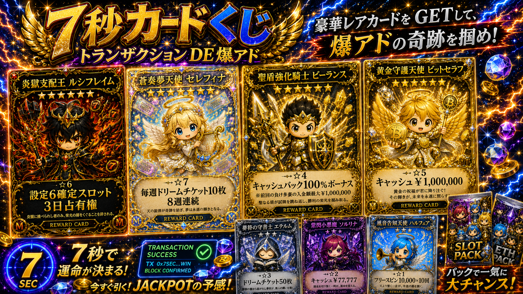 7秒カードくじ トランザクションDE爆アド