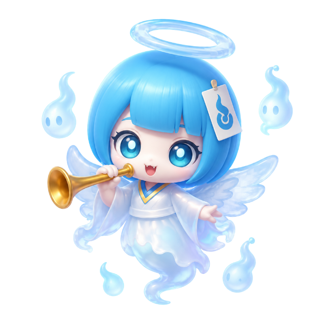 ラッパを吹く天使のお化け