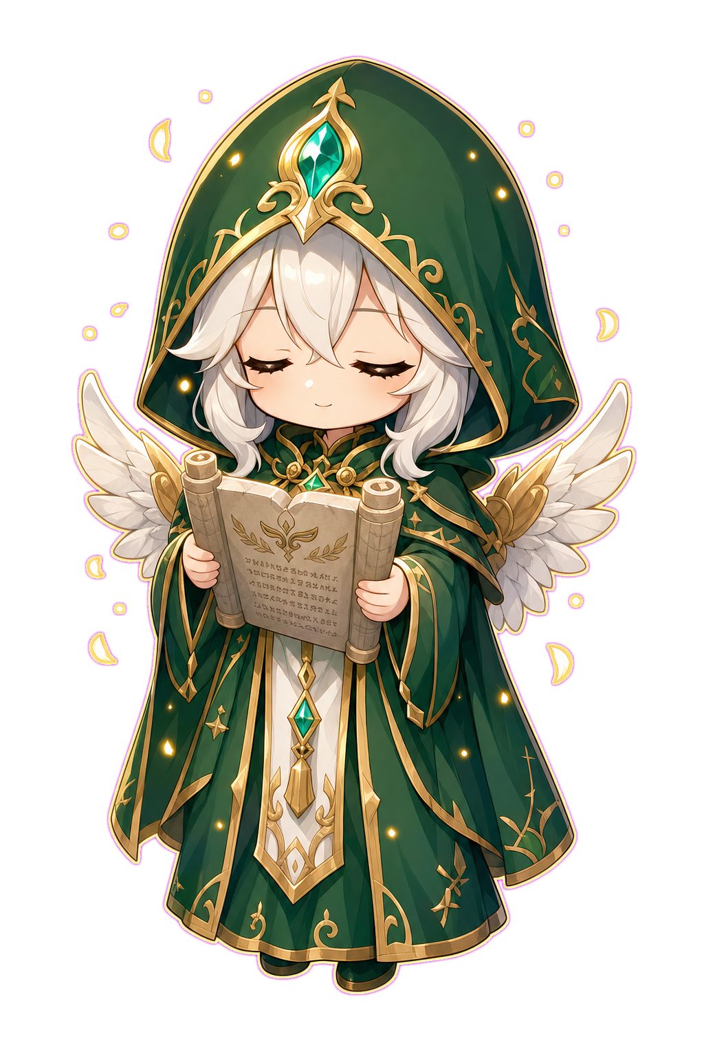 案内役：緑フードキャラクター