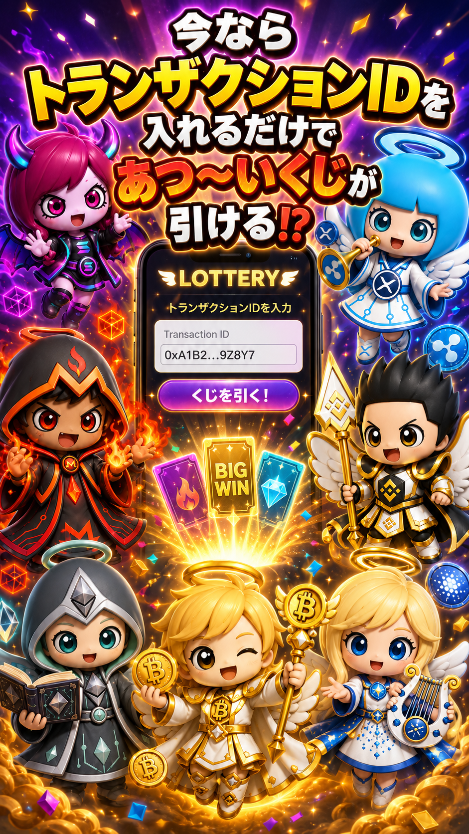 今ならトランザクションIDを入れるだけで、あつ〜いくじが引ける!?
